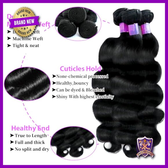 Body Wave Human Hair Extensions 20-24 Inch Brazilian Virgin Bundles main image 4